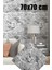 4 Adet, 70X70 cm 0,50M² Gri Renk 3D Dekoratif Kendinden Yapışkanlı Esnek Duvar Kaplama Panel Köpük -FC01 3