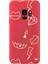 S9 Kırmızı Silikon Telefon Kılıfı - Lovely Pattern 1