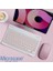 Tablet ve Telefonlar Için Türkçe Q Bluetooth Klavye ve Mouse Set - AL3476 (Pembe) 2