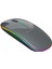 1600 Dpı Şarj Edilebilir 2.4 Ghz Rgb Işık Çift Modlu Bluetooth Mouse - AL2767 Gri 1