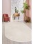Krem Cloudy Oval Post Peluş Halı Kaymaz Taban Yumuşacık Yolluk Modern Halı 1