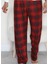 Erkek Kırmızı Ekose Pijama Altı -Yumuşak Dokulu 1