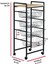 Dekoratif Tekerlekli Metal Sebzelik 4 Tel Sepetli Çam Ahşap Raflı Çok Amaçlı Stand 5