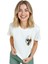 Kadın Beyaz Relaxed Fit %100 Pamuk Tişört – Suluboya Soyut Yüz Baskılı 3