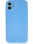 iPhone 11 Kılıf Nano Içi Kadife Silikon - Mavi 1