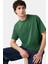 Vintage Erkek Yuvarlak Yaka Yeşil T-Shirt - 87373-0361 1