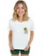 Kadın Beyaz Relaxed Fit %100 Pamuk Tişört – Ayçiçeği Gramofon Minyatür Baskılı 3