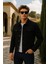 Erkek Trend Cepli Slim Fit Klasik Siyah Kot Ceket 1