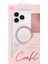 iPhone 17 Pro Max Uyumlu Kılıf M-Safe Şarj Özellikli Parlak Halkalı Coehl Solea Kapak Pembe 3