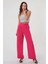 Kadın Zr Model Pembe Yüksek Bel Palazzo Pantolon - 10760 4