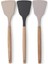 Bambu Saplı Silikon Geniş Spatula, Bambu Uzun Silikon Geniş Spatula 27CM 3 Renk Seçenekli (Krem) 3
