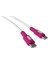 Type C-C Power Delivery Hızlı Şarj Kablosu, Beyaz Kablo, Beyaz/fuşya Uçlar (120 Cm) 2