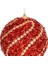 Yılbaşı Topu Şeritli Kırmızı Boncuk Pullu Detaylı 2&apos;li Paket Kırmızı 9 Cm. 3