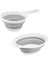Katlanabilir Süzgeç Seti, 40 cm Yuvarlak ve 30,5 x 14 cm Saplı, Bpa Içermeyen, Beyaz ve Gri, 2&apos;li 1