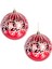 Yılbaşı Topu Renkli Pullu Beyaz Kar Taneli 2&apos;li Paket Kırmızı 10 Cm. 1