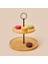 Houseware 2 Katlı Bambu Servis Tabağı - Açık Kahverengi - 21 cm 2