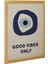 Deco Good Vibes Only Duvar Panosu - Mavi / Beyaz - 30X40 cm 3