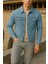 Erkek Mevsimlik Slim Fit Trend Klasik B.mavi Kot Ceket 3