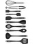 Salvatore Dayanıklı Yanmaz Yapışmaz Silikon Spatula Seti 10 Parça Siyah 3