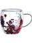 Çift Cidarlı Borosilikat Cam 2’li Set 250 ml Kurutulmuş Çiçek Detaylı Dayanıklı Kulplu, Şeffaf Estetik Çay Kahve Bardağı, Isı Yalıtımlı, Dayanıklı Cam Tasarım 1