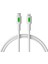 Uyumlu Type C- Pd Hızlı Şarj Kablosu (Beyaz + Yeşil/beyaz Uç) (120 Cm) 3