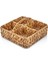 El Yapımı Hasır Saplı Kare 4 Bölmeleli Düzenleyici Organizer, Hasır Düzenleyici Organizer, Hasır Mutfak Organizeri, Hasır Yemek Masası Organizeri (28CM*28CM*8CM) 1