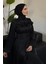Maryam Altı ve Göğüs Kısmı Fırfırlı Janjan Abiye Siyah 4