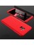 A6 2018 ile Uyumlu Kılıf Dip Ays 3in1 Sert Rubber Kapak Kırmızı 1