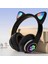 H10 Cat Kedili LED Işıklı Kafaüstü Bluetooth Kulaklık (Siyah) 1