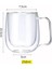 Çift Cidarlı Cam Kupa 2’li Set 250 ml Dayanıklı Borosilikat Cam, Şeffaf Çift Katlı Tasarım, Kahve,, Bitki Çayı Sunum Bardağı 2