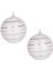 Yılbaşı Topu Gümüş Desenli 2&apos;li Paket Beyaz 9 Cm. 1