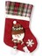 Yılbaşı Süsü Ekose Desenli Çorap Kardan Adam Figürlü Kırmızı 16X23 Cm. 2
