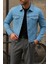 Erkek Trend Comfort Günlük Slim Fit B.mavi Kot Ceket 1