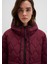 Su Itici Kapüşonlu Bordo Kapitone Ceket 1110499-90705 14