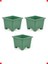Kare Yeşil Plastik Saksı Seti (3 Adet) - 0.6 L 1