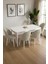 Mura Beyaz 80X132 Açılabilir Mdf Masa Yemek Odası Takımı, Mutfak Takımı 4 Adet Sandalye 1