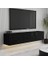 Alston 3 Kapaklı Duvara Monte Tv Ünitesi – LED Işıklı, Modern Tasarım, 160 Cm, Parlak Siyah 3