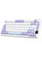 AK820PRO 75% Tkl Mekanik Oyun Klavyesi,2.4g Kablosuz/bt5.1/usb-C Kablolu,tft Renkli Ekran ve Cnc Düğmeli 81 Tuş,rgb Aydınlatma-Mor Beyaz 1