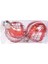 Yılbaşı Topu Ampul LED Işıklı Simli Boncuk Desenli 2&apos;li Paket Kırmızı 7 Cm. 3
