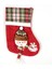Yılbaşı Süsü Ekose Desenli Çorap Kardan Adam Figürlü Kırmızı 16X23 Cm. 1