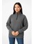 Kadın Üç Iplik Dık Yaka Yarım Fermuarlı Sweatshirt - Antrasit 2