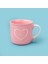 Houseware Kalp Desenli Porselen Kupa - Pembe / Beyaz - 320 ml 1