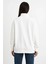 Kadın Üç Iplik Dık Yaka Yarım Fermuarlı Sweatshirt - Beyaz 2