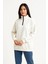Kadın Üç Iplik Dık Yaka Yarım Fermuarlı Sweatshirt - Beyaz 7