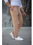 Erkek Paça Yırtmaçlı Burgu Selanik Dokulu Jogger Buggy Pantalon Rahat Kalıp - Kahverengi 1
