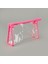 Fosforlu Xl Pvc Kozmetik Çantası - Şeffaf / Pembe - 16X26 cm 2