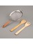 Ahşap Saplı Süzgeç - Gri / Kahverengi - 19 cm 2