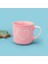 Houseware Kalp Desenli Porselen Kupa - Pembe / Beyaz - 320 ml 2