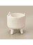 Ayaklı Seramik Saksı - Beyaz - 14X14X15,5 cm 1