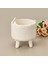 Ayaklı Seramik Saksı - Beyaz - 14X14X15,5 cm 2